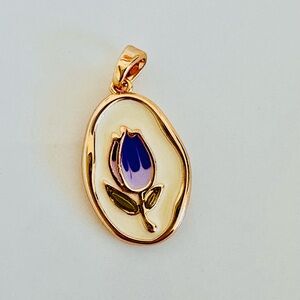 Gold and Purple Flower Pendant